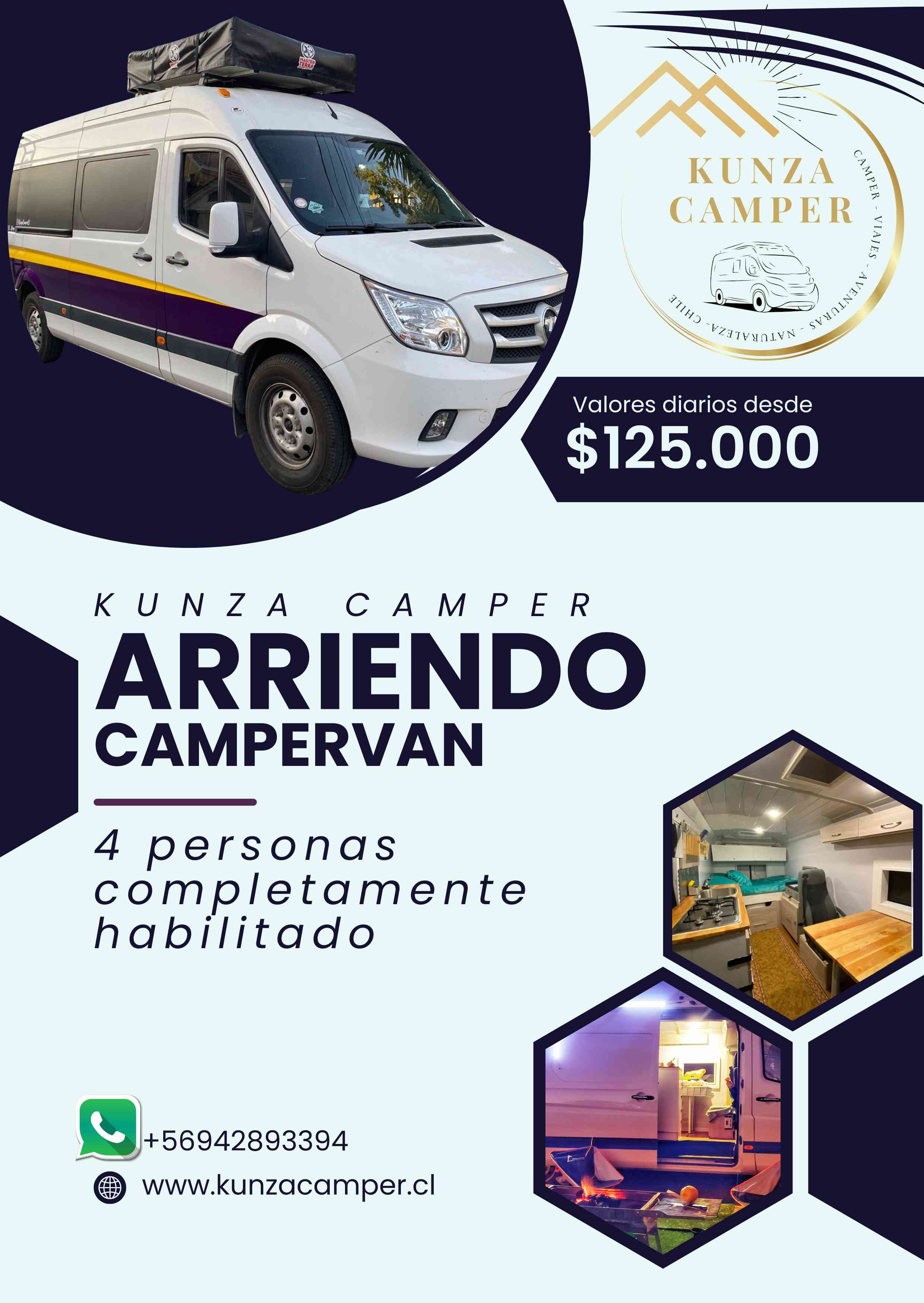 Arriendo Kunza Camper Aventura